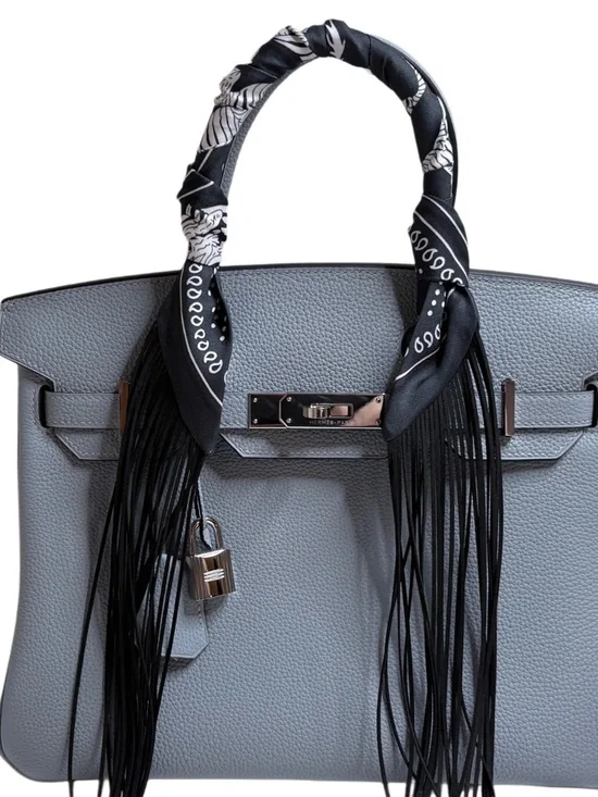 Fringe Handbag Wraps in Black Fringe /Zebra Print - Picture 2 of 7